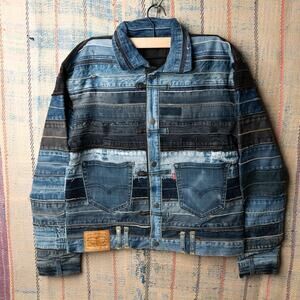 Custom Upcycled levis denim jacket , One of One Rework
